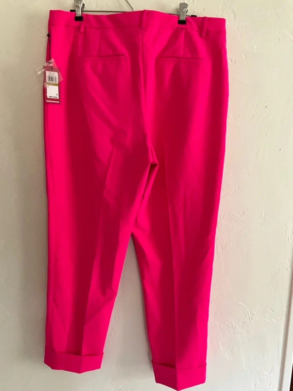 Vince Camuto Hot Pink Slim Leg Cuffed Ankle Trousers 14
